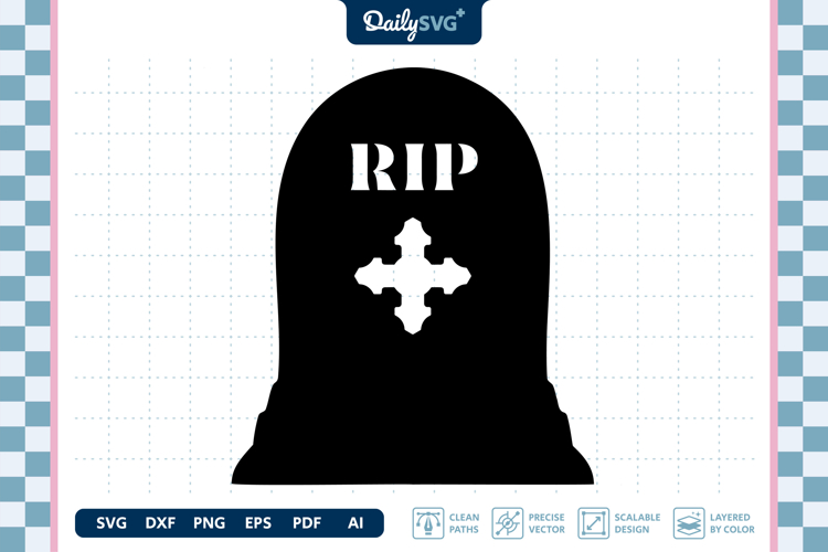 Tombstone Silhouette SVG Halloween Graveyard Cut File