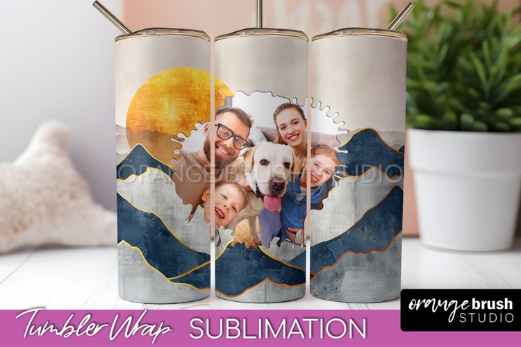 Photo Tumbler Wrap, Boho Family Frame Tumbler Sublimation