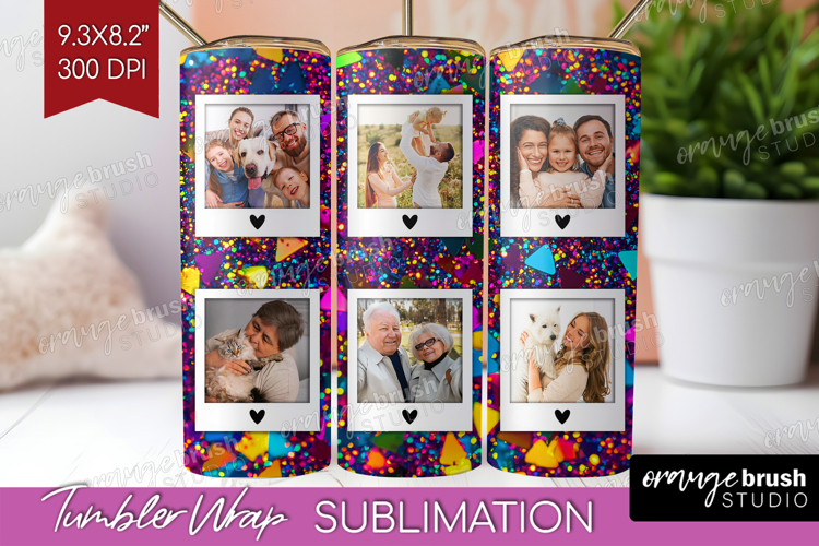 Glitter Photo Tumbler PNG - Sparkle Picture Tumbler Wrap