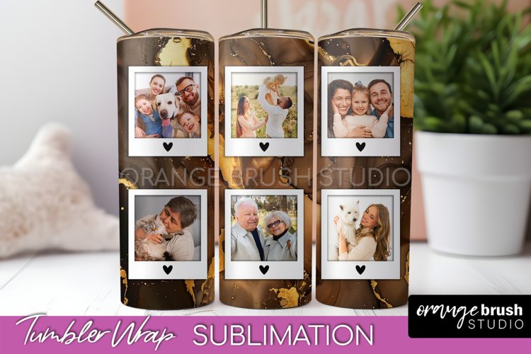 Photo Tumbler Wrap, Marble Family Frame Tumbler Sublimation