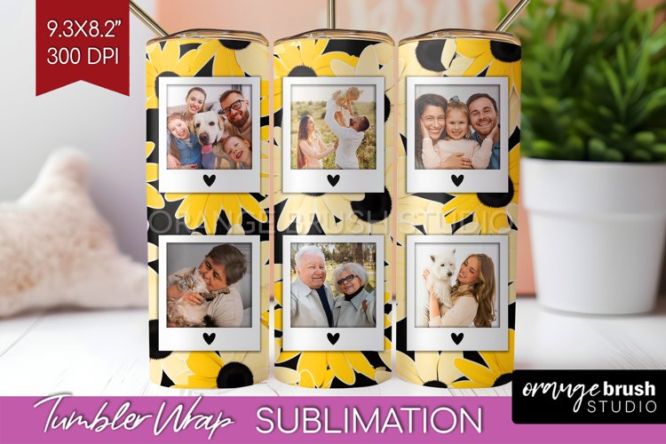 Retro Photo Tumbler PNG - Flowers Picture Tumbler Wrap