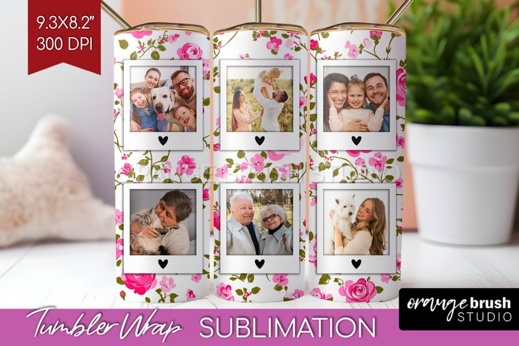 Retro Photo Tumbler PNG - Flowers Picture Tumbler Wrap