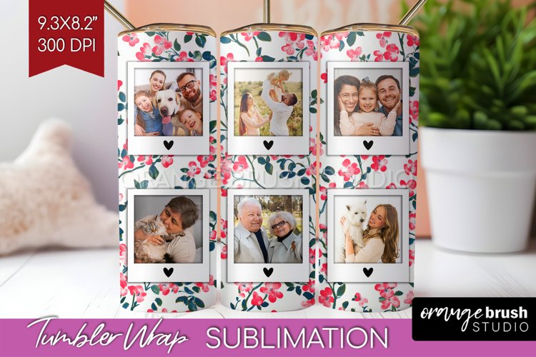 Retro Photo Tumbler PNG - Flowers Picture Tumbler Wrap