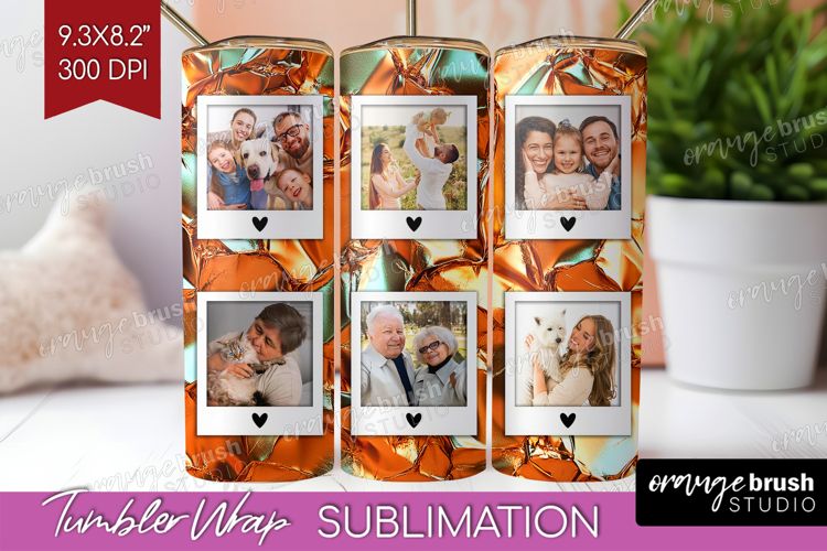 Rose Gold Photo Tumbler PNG - Abstract Picture Tumbler Wrap