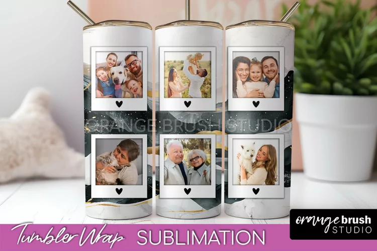 Photo Tumbler Wrap, Boho Family Frame Tumbler Sublimation