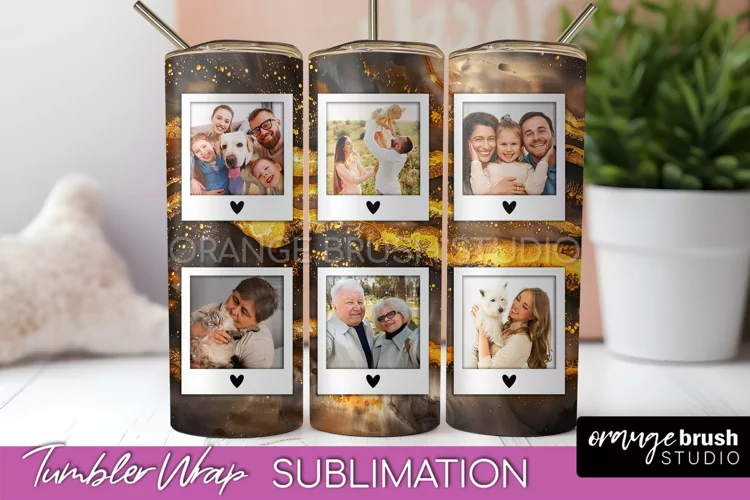 Photo Tumbler Wrap, Marble Family Frame Tumbler Sublimation
