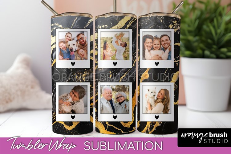 Photo Tumbler Wrap, Marble Family Frame Tumbler Sublimation