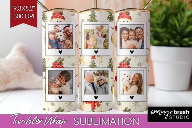 Christmas Photo Tumbler PNG - Snowman Picture Tumbler Wrap