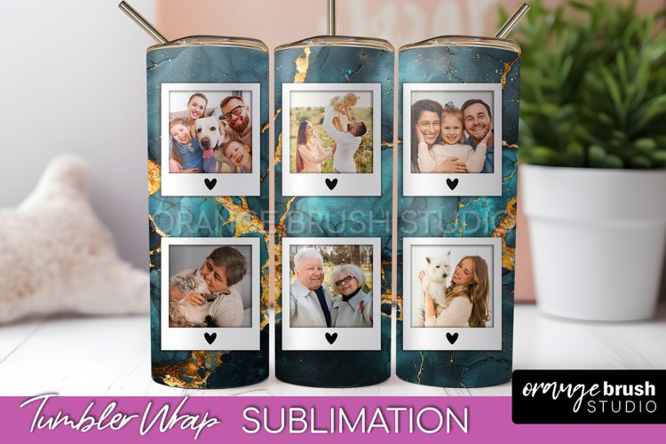Photo Tumbler Wrap, Marble Family Frame Tumbler Sublimation