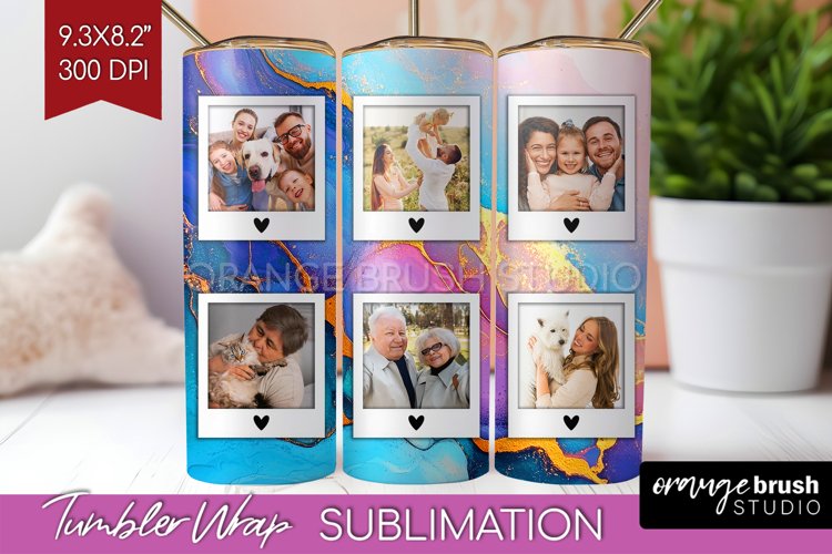 Alcohol Ink Photo Tumbler PNG - Marble Picture Tumbler Wrap