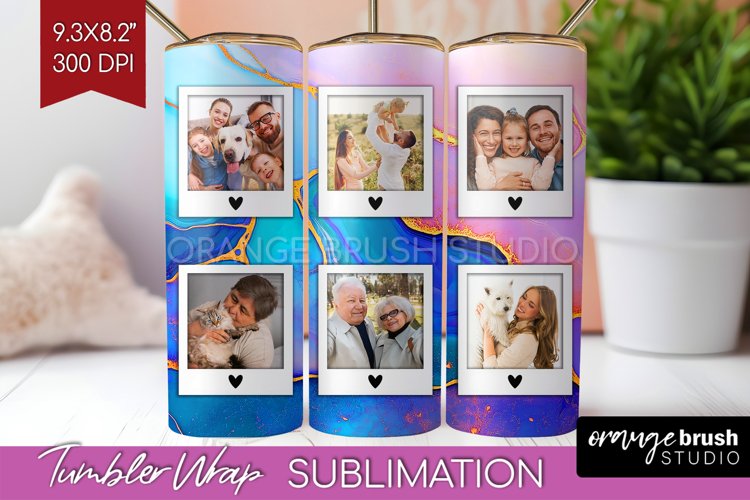 Alcohol Ink Photo Tumbler PNG - Marble Picture Tumbler Wrap