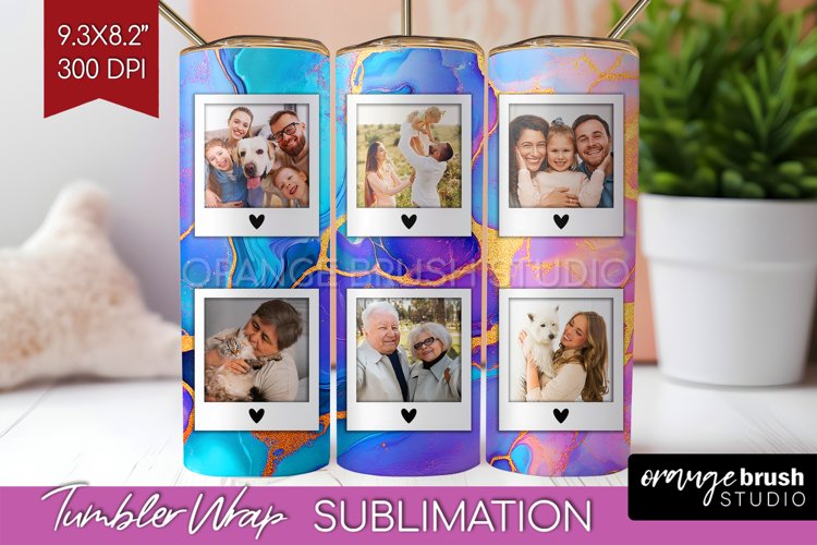 Alcohol Ink Photo Tumbler PNG - Marble Picture Tumbler Wrap