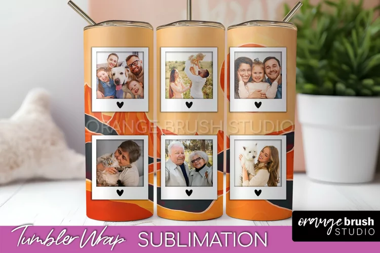 Photo Tumbler Wrap, Boho Family Frame Tumbler Sublimation