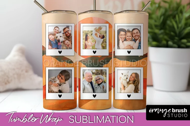 Photo Tumbler Wrap, Boho Family Frame Tumbler Sublimation