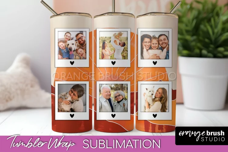 Photo Tumbler Wrap, Boho Family Frame Tumbler Sublimation