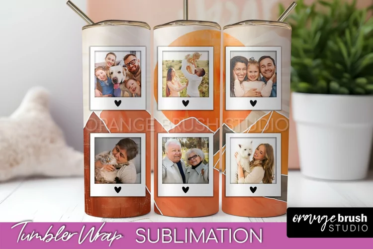 Photo Tumbler Wrap, Boho Family Frame Tumbler Sublimation