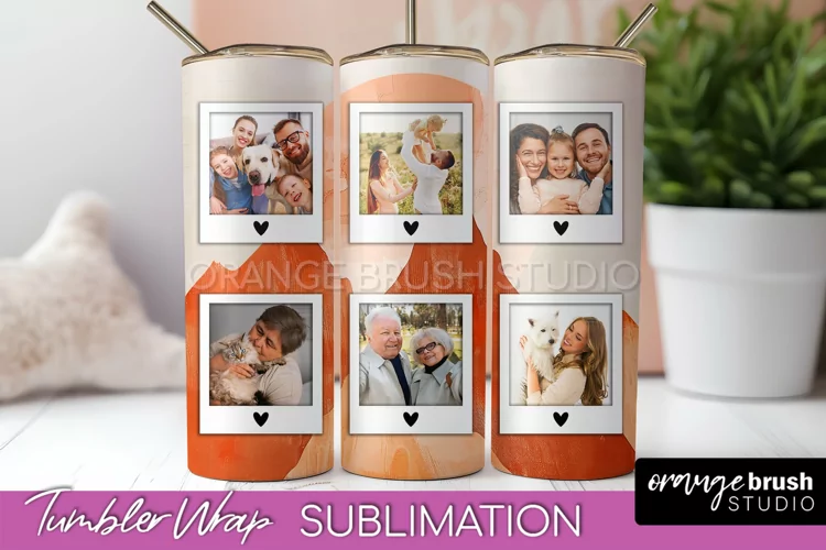 Photo Tumbler Wrap, Boho Family Frame Tumbler Sublimation