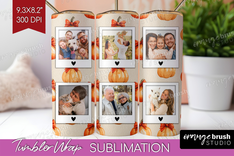 Pumpkun Photo Tumbler PNG - Fall Picture Tumbler Wrap