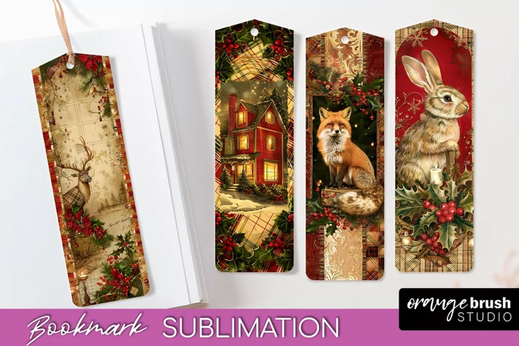 Vintage Christmas Bookmark - Retro Christmas Bookmarks PNG
