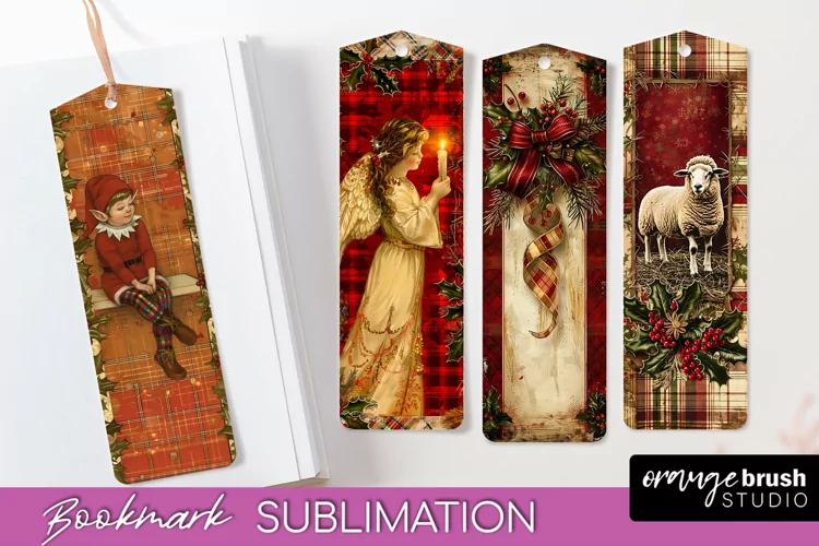 Vintage Christmas Bookmark - Retro Christmas Bookmarks PNG