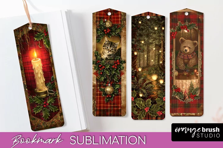 Vintage Christmas Bookmark - Retro Christmas Bookmarks PNG