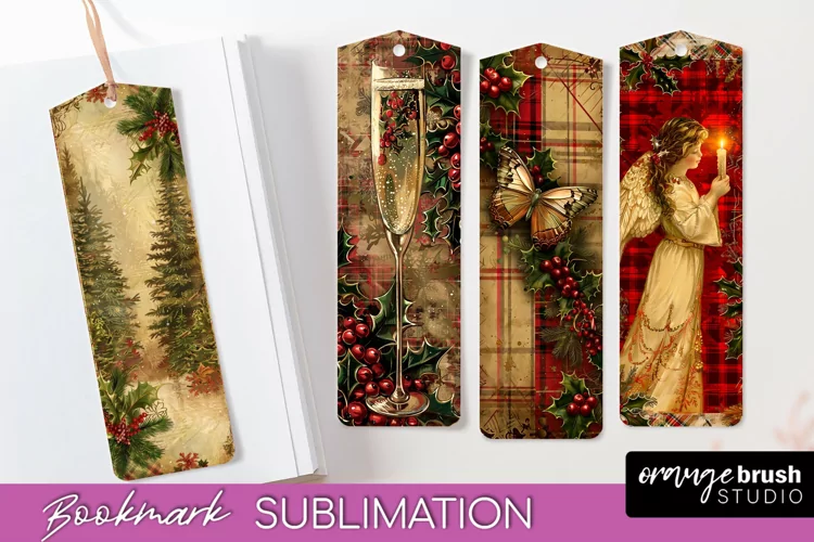 Vintage Christmas Bookmark - Retro Christmas Bookmarks PNG