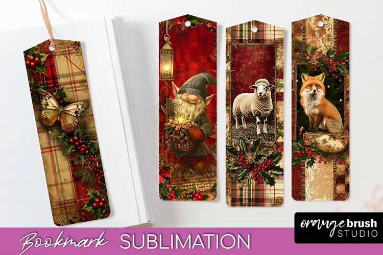 Vintage Christmas Bookmark - Retro Christmas Bookmarks PNG