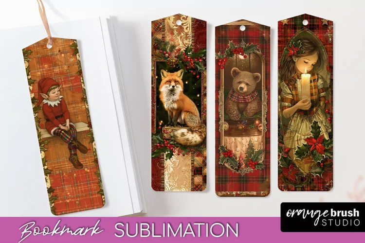 Vintage Christmas Bookmark - Retro Christmas Bookmarks PNG