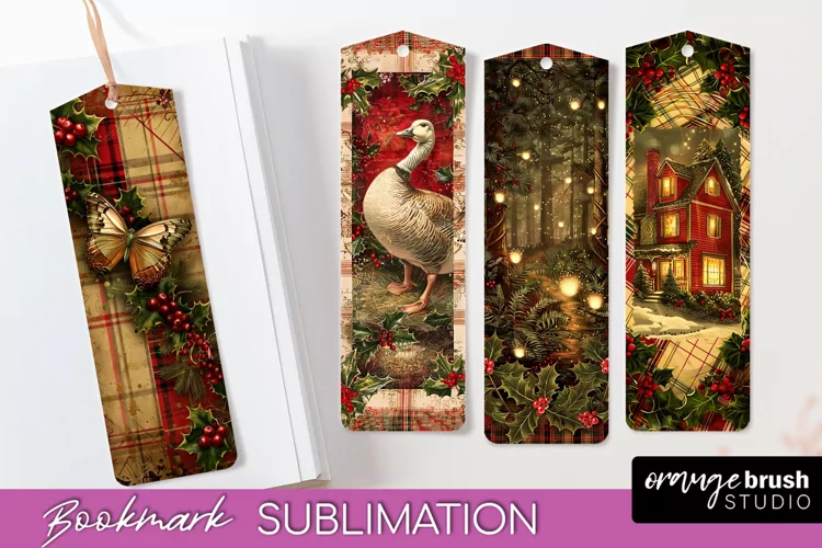 Vintage Christmas Bookmark - Retro Christmas Bookmarks PNG