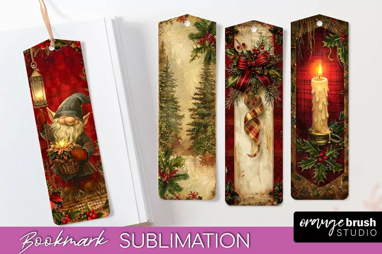 Vintage Christmas Bookmark - Retro Christmas Bookmarks PNG