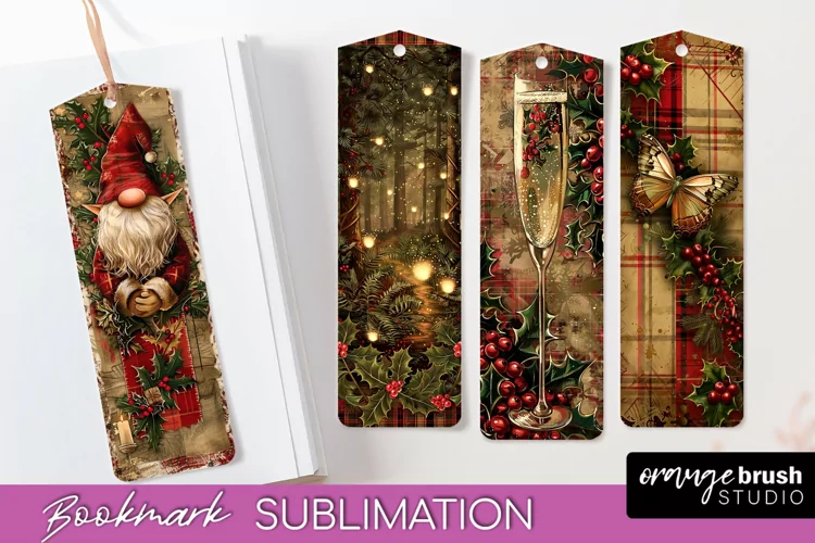 Vintage Christmas Bookmark - Retro Christmas Bookmarks PNG