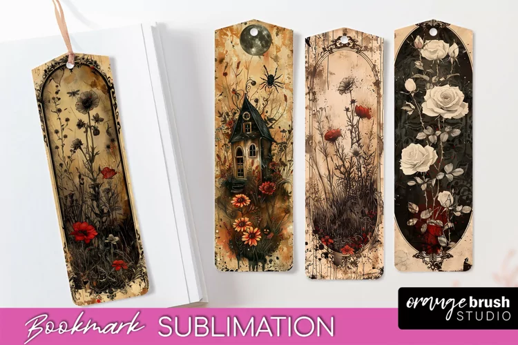 Vintage Halloween Bookmark - Printable Scrapbook Bookmarks