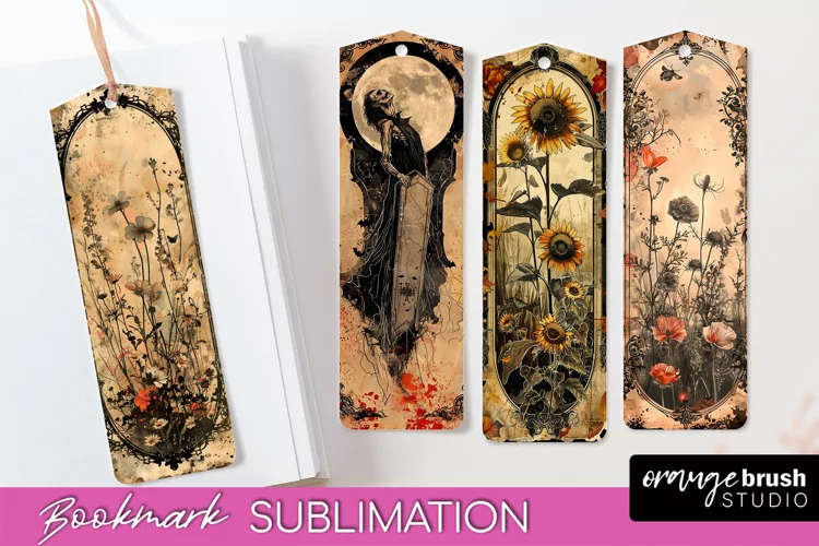 Vintage Halloween Bookmark - Printable Scrapbook Bookmarks