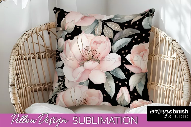 Watercolor Flowers Pillow Cover - Summer Pillow Sublimation