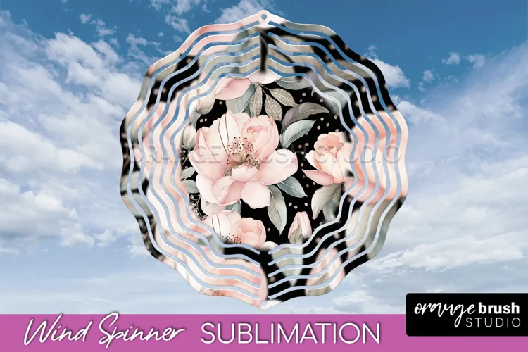 Pink Flowers Wind Spinner - Summer Wind Spinner Sublimation
