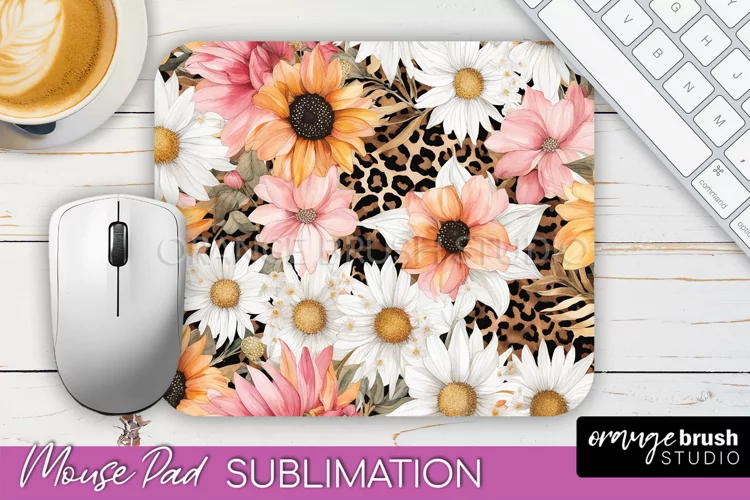 Floral Mouse Pad PNG - Pink Flowers Mousepad Sublimation