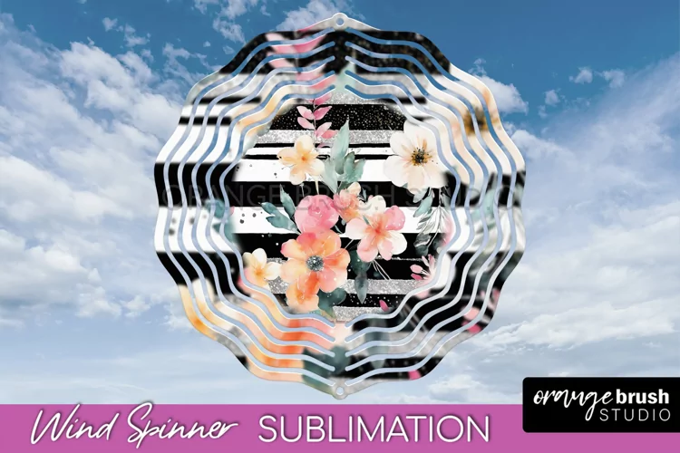 Pink Flowers Wind Spinner - Summer Wind Spinner Sublimation