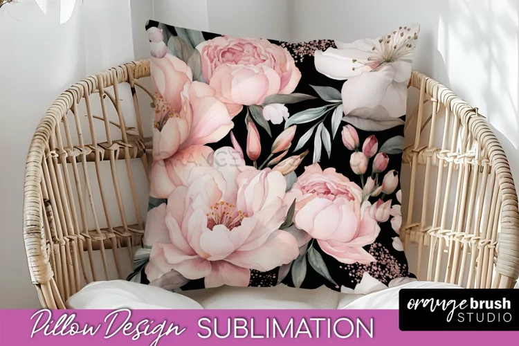 Watercolor Flowers Pillow Cover - Summer Pillow Sublimation