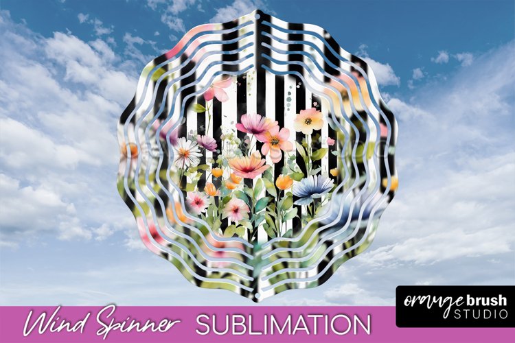 Pink Flowers Wind Spinner - Summer Wind Spinner Sublimation