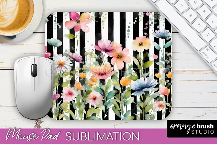 Floral Mouse Pad PNG - Pink Flowers Mousepad Sublimation