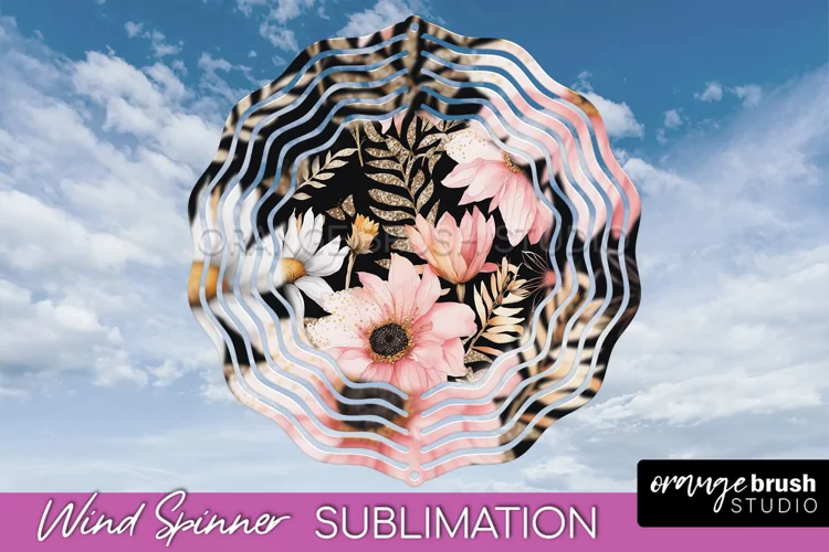 Pink Flowers Wind Spinner - Summer Wind Spinner Sublimation