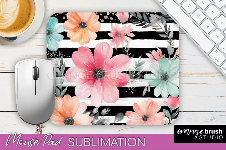 Floral Mouse Pad PNG - Pink Flowers Mousepad Sublimation