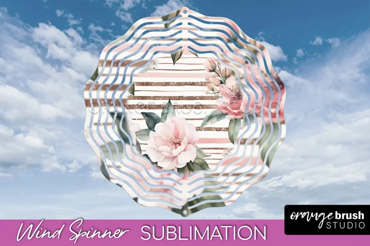 Pink Flowers Wind Spinner - Summer Wind Spinner Sublimation