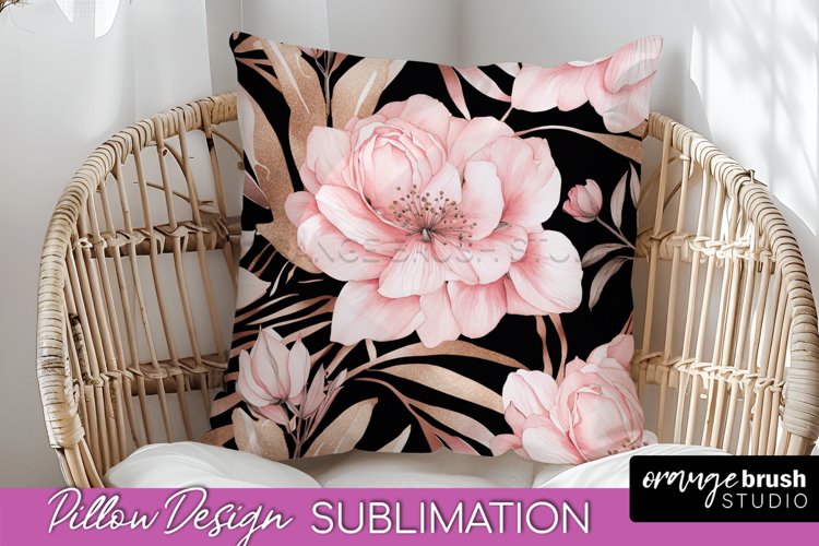 Watercolor Flowers Pillow Cover - Summer Pillow Sublimation example image 1