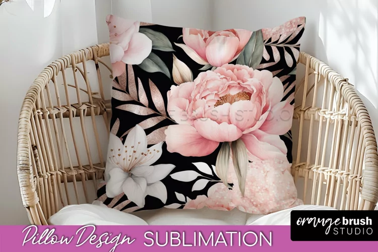 Watercolor Flowers Pillow Cover - Summer Pillow Sublimation