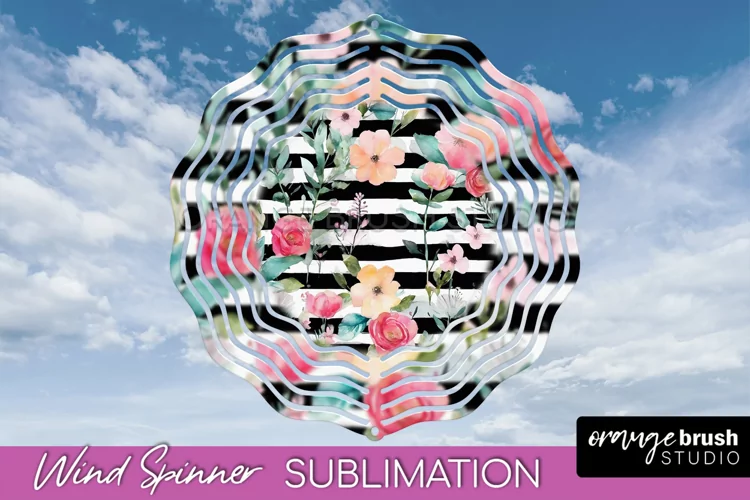 Pink Flowers Wind Spinner - Summer Wind Spinner Sublimation
