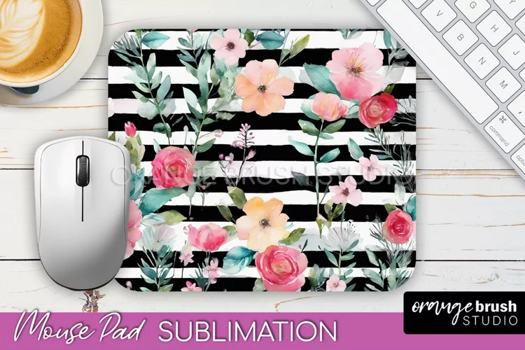 Floral Mouse Pad PNG - Pink Flowers Mousepad Sublimation
