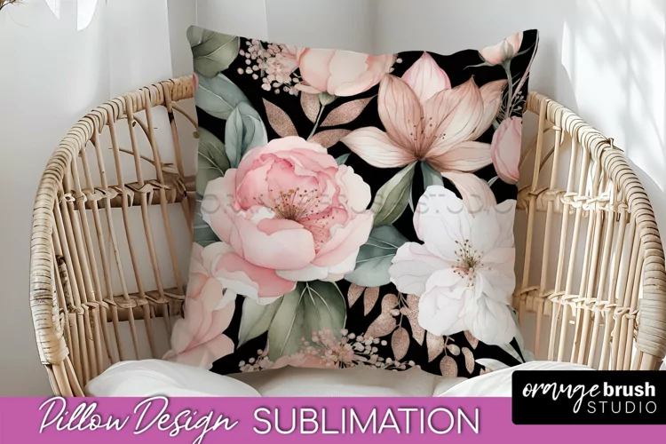 Watercolor Flowers Pillow Cover - Summer Pillow Sublimation