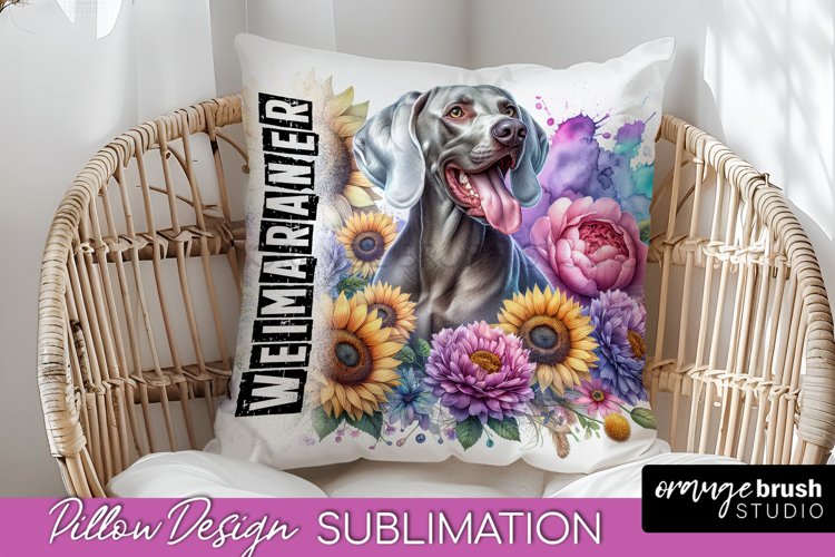 Dog Pillow Cover - Dog Mom Floral Pillow Sublimation