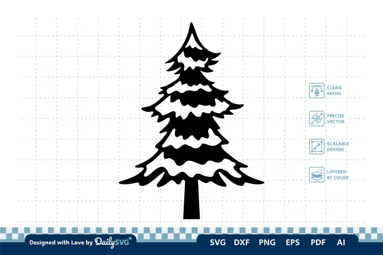 Winter Pine Tree SVG | Winter Christmas Cut File